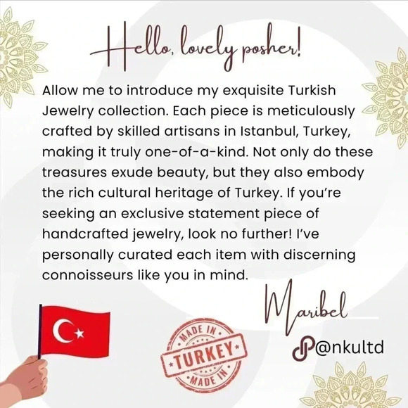 🆕️Turkish 18K Gold Plated Gemstone Artisanal 🫶 Fine Jewelry Set 💖 - Picture 6 of 10